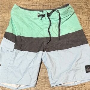 Quiksilver Kids Swim Trunks - Mint, Charcoal, Light Blue